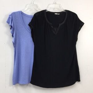 Gap Women's Short Sleeve Blue and Black Tee Bundle of 2 Size S GREAT Condition